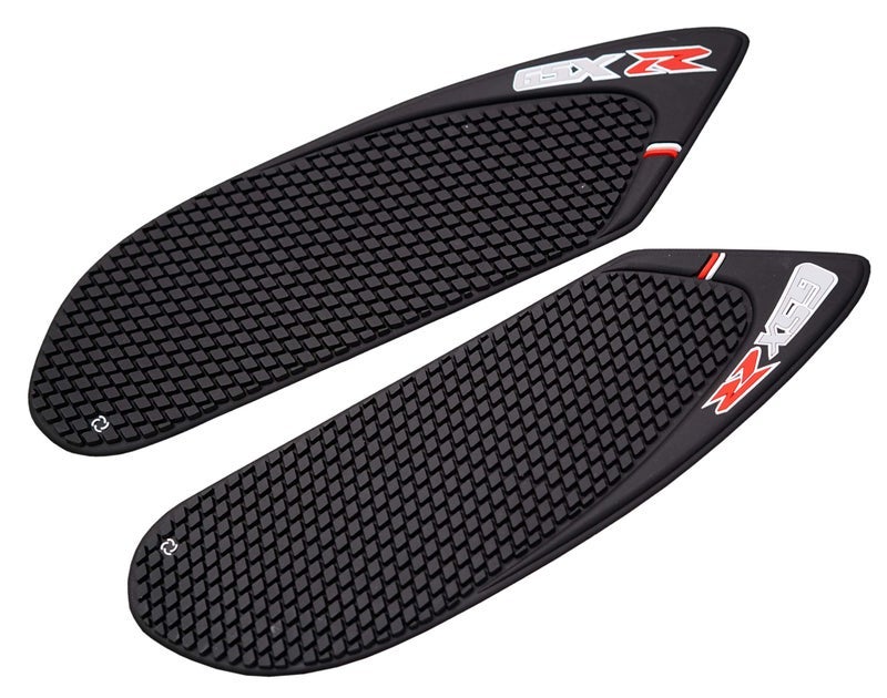 REVSOSTAR Motorcycle Tank Side Traction Pad, Anti Slip sticker ,Gas Tank Pad, Traction Side Fuel Knee Grip Decal for GSXR 600 750 ( 2006 2007) Black with Random Sticker - Image 1